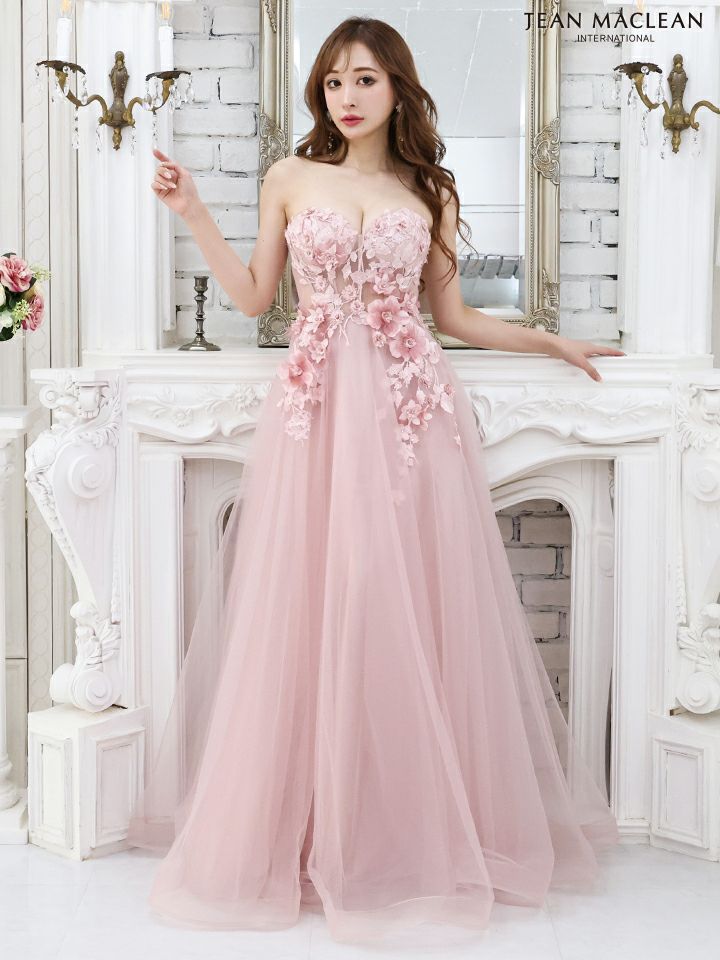 JEAN MACLEAN ジャンマクレーン パフスリーブ付き/フラワーモチーフレース/姫/ロングドレス ja21227