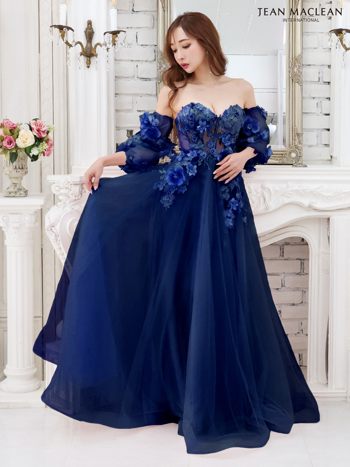 JEAN MACLEAN ジャンマクレーン パフスリーブ付き/フラワーモチーフレース/姫/ロングドレス ja21227