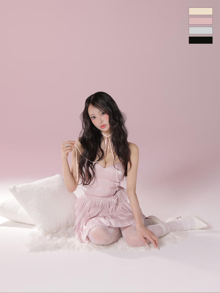 ROBE de FLEURS ローブドフルール 【XSサイズあり】 オーガンジーベアツーピースフレアミニキャバドレス fm4149