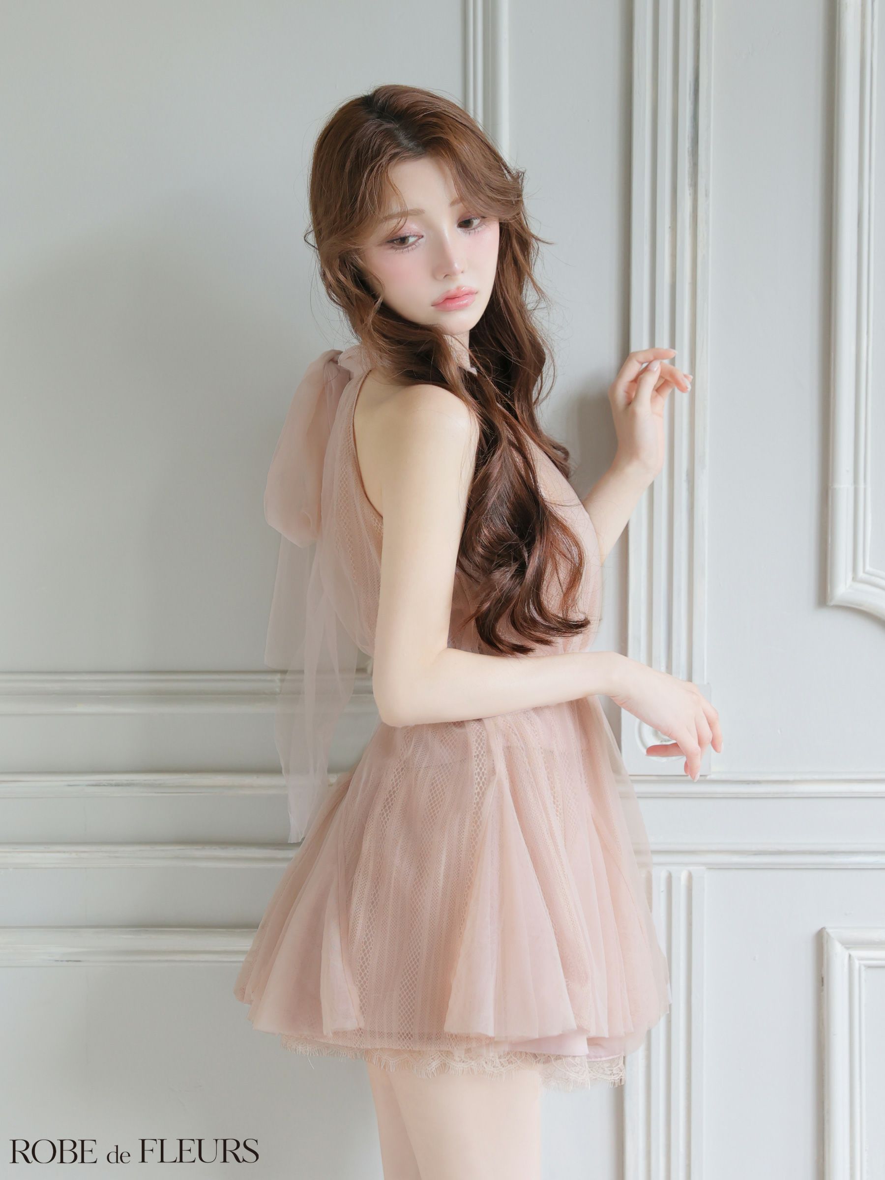 ROBE de FLEURS ローブドフルール 【XSサイズあり】ハイネックウエスト