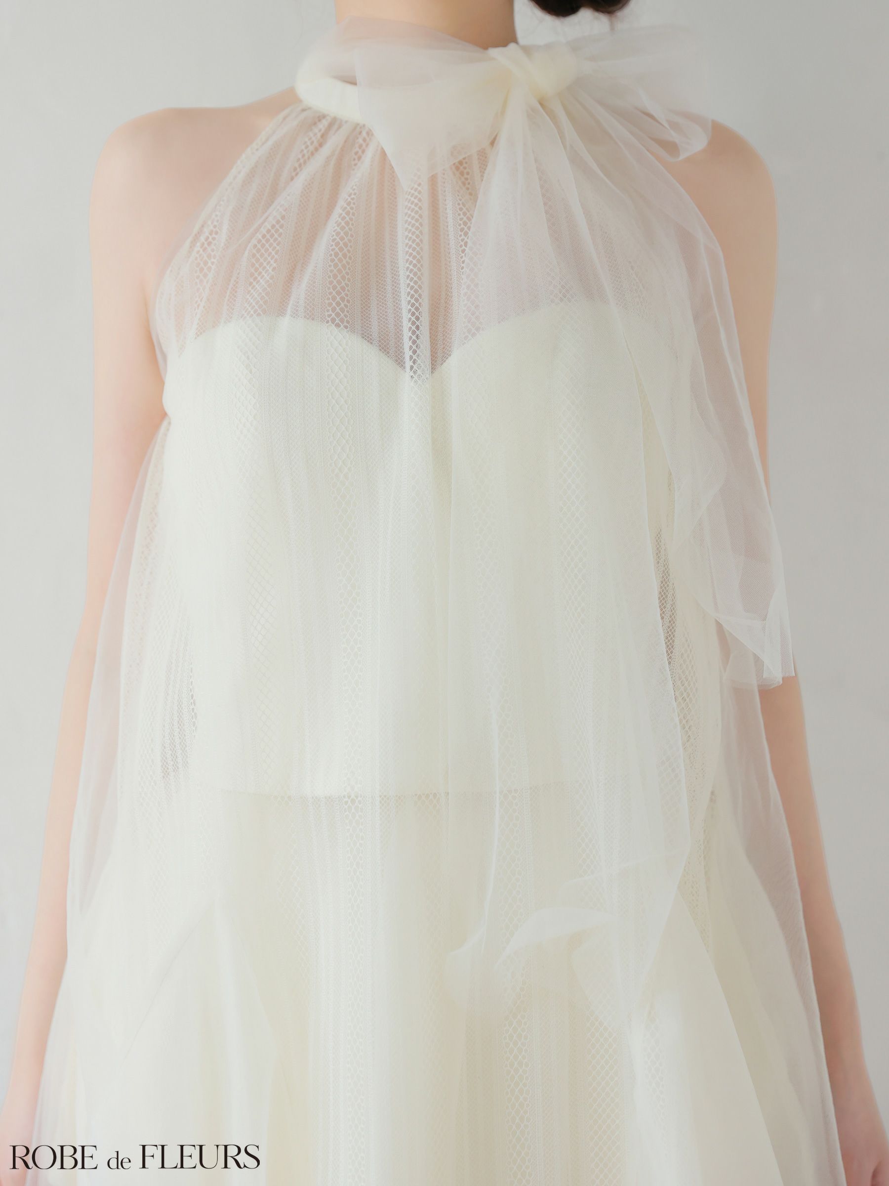 ROBE de FLEURS ローブドフルール 【XSサイズあり】ハイネックウエストリボンフレアミニキャバドレス fm3486