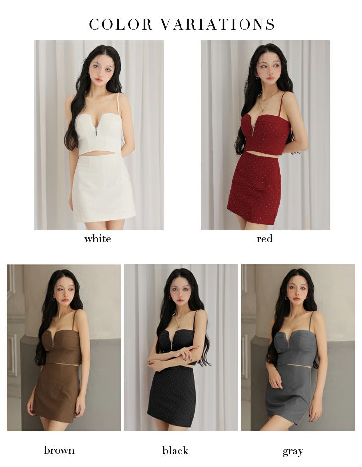 Glossy ローブドフルールグロッシー 【XSサイズあり】ストーンキャミタイトミニキャバドレス gl4113