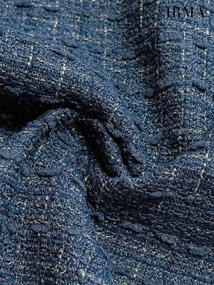 IRMA イルマ ツイード/フリンジ/パイピング/デニム風/ハートスタッヅ/セットアップ/タイト ミニドレス ir55106-c