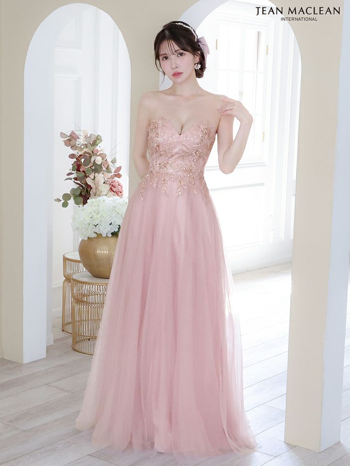 JEAN MACLEAN ジャンマクレーン ローズモチーフショール付き/4wayアレンジ/スパンコール/姫/ロングドレス ja41729