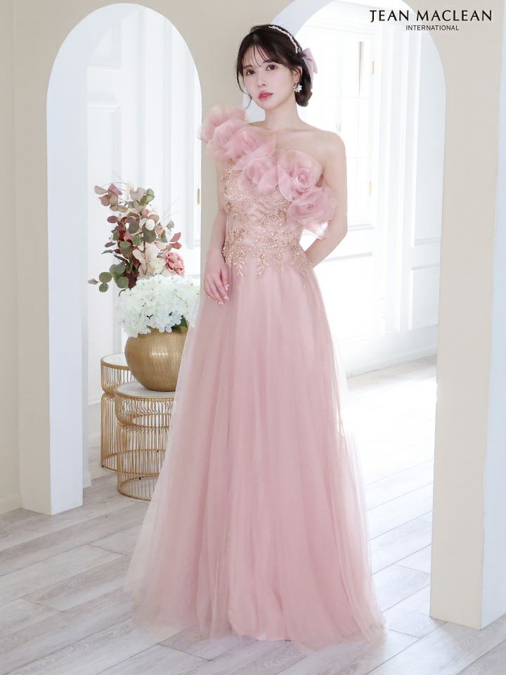 JEAN MACLEAN ジャンマクレーン ローズモチーフショール付き/4wayアレンジ/スパンコール/姫/ロングドレス ja41729