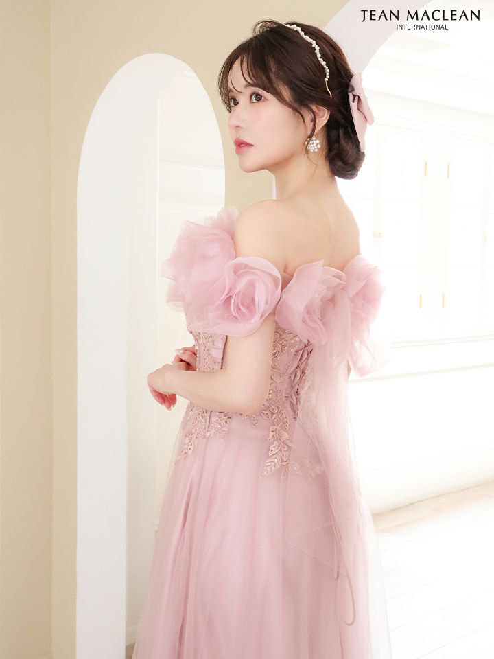 JEAN MACLEAN ジャンマクレーン ローズモチーフショール付き/4wayアレンジ/スパンコール/姫/ロングドレス ja41729