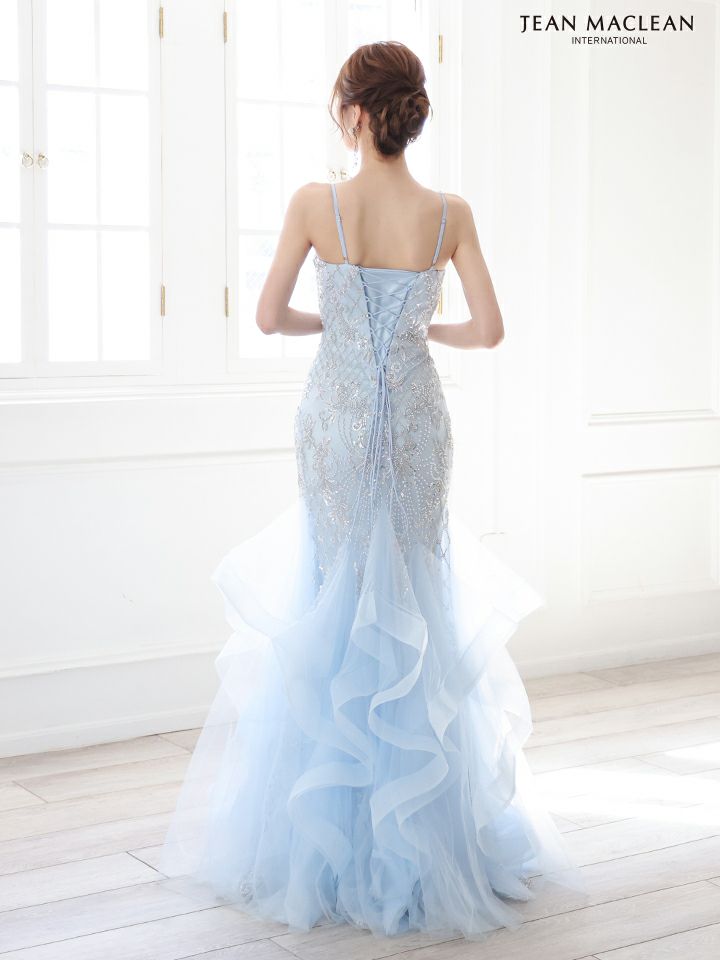 JEAN MACLEAN ジャンマクレーン フラワー刺繍/パールビジュー/スリット入り/マーメイド/タイト ロングドレス ja51864