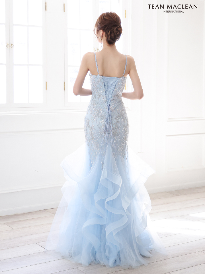 JEAN MACLEAN ジャンマクレーン フラワー刺繍/パールビジュー/スリット入り/マーメイド/タイト ロングドレス ja51864