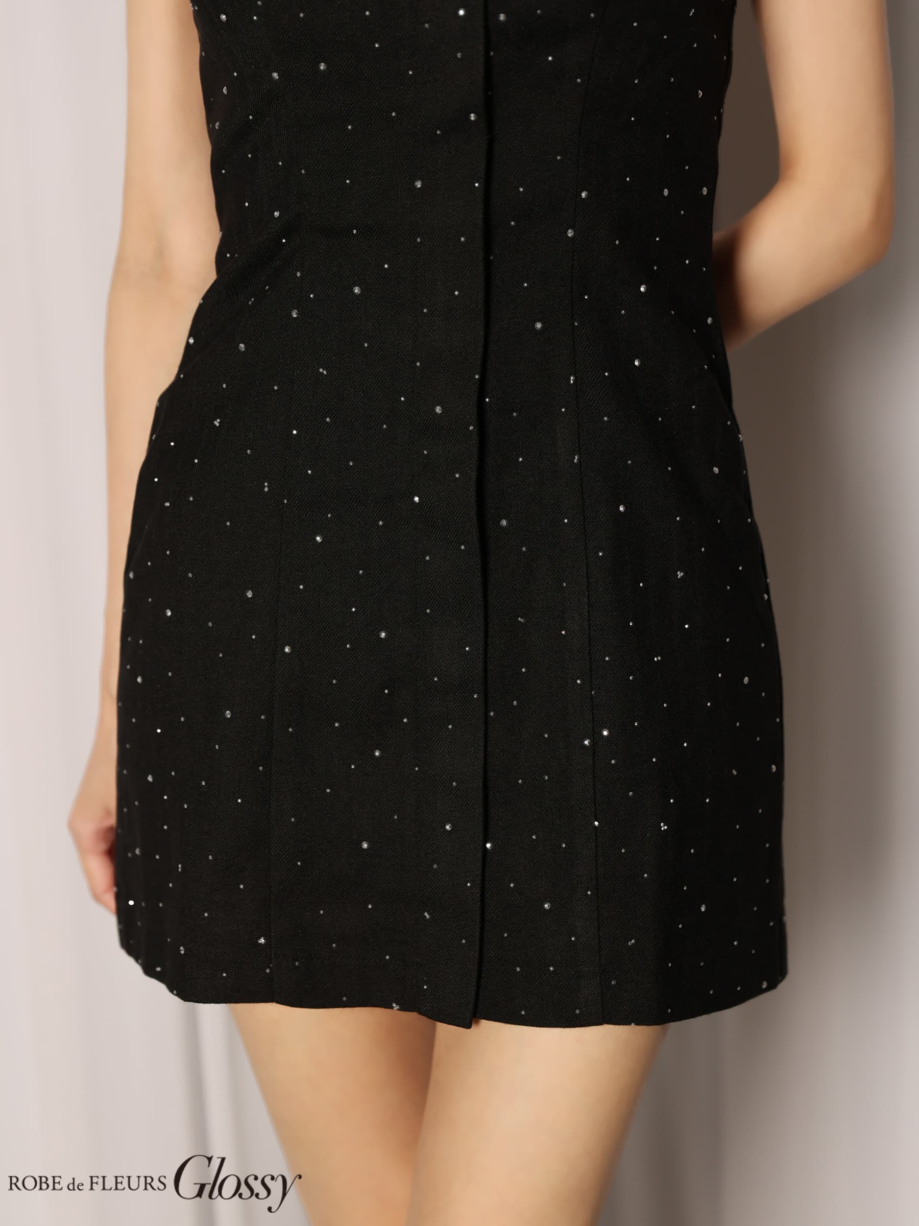 Glossy ローブドフルールグロッシー 【XSサイズあり】ビジューキャミタイトミニキャバドレス gl4329-c