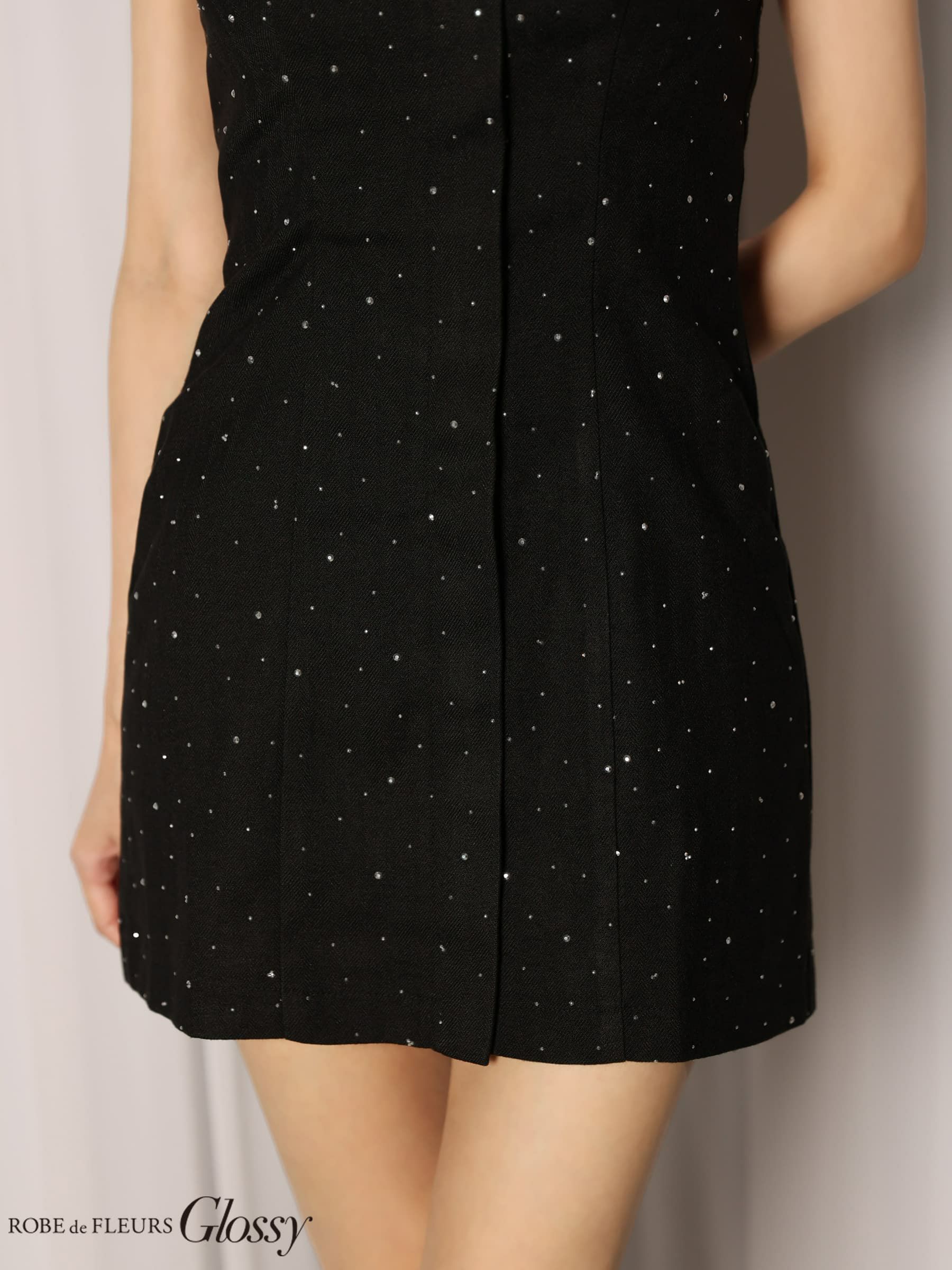 Glossy ローブドフルールグロッシー 【XSサイズあり】ビジューキャミタイトミニキャバドレス gl4329-c