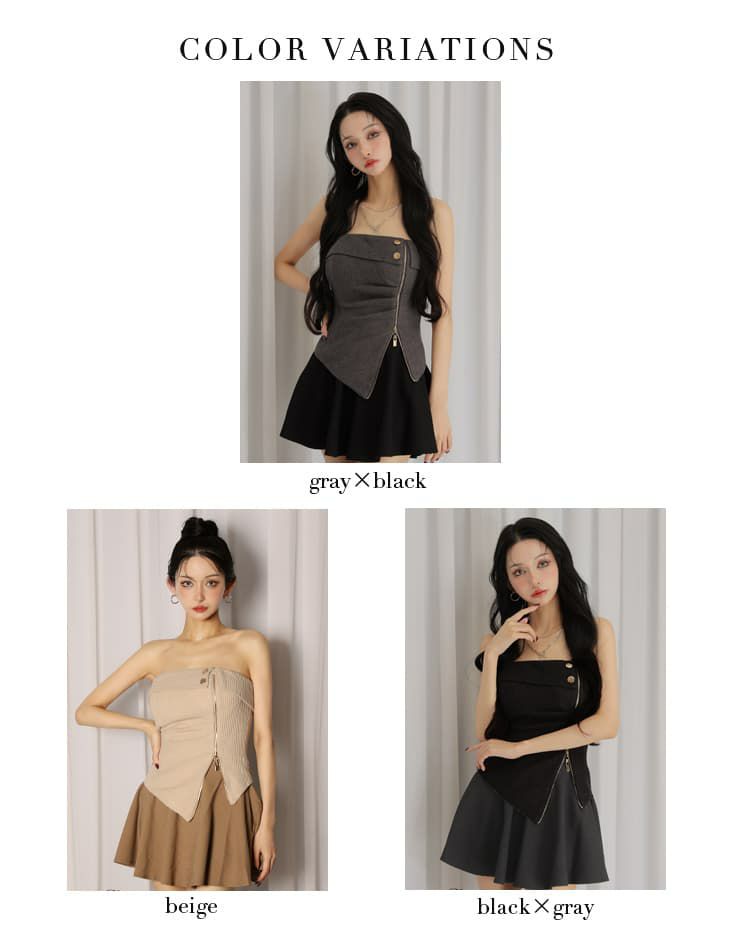 Glossy ローブドフルールグロッシー 【XSサイズあり】ベアトップアシンメトリーセットアップフレアミニキャバドレス gl4607-c