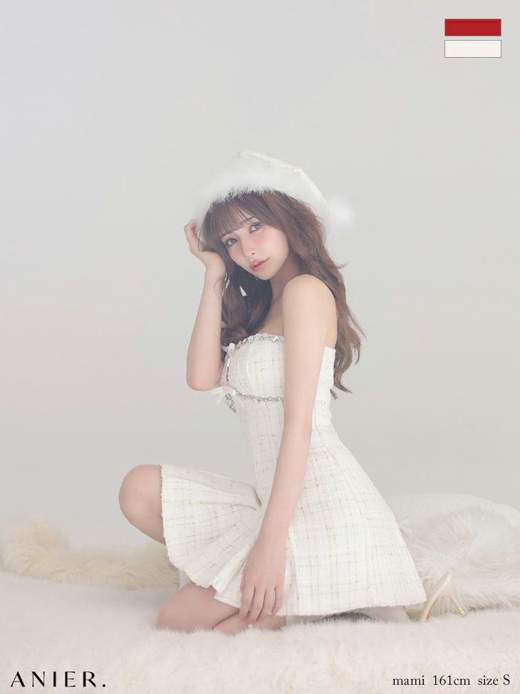 ROBE de FLEURS anier.ROBE ローブドフルール アニエルローブ 【XSサイズあり】 Sparkling Ribbon Bear Dress Santa fm-anier4227-c