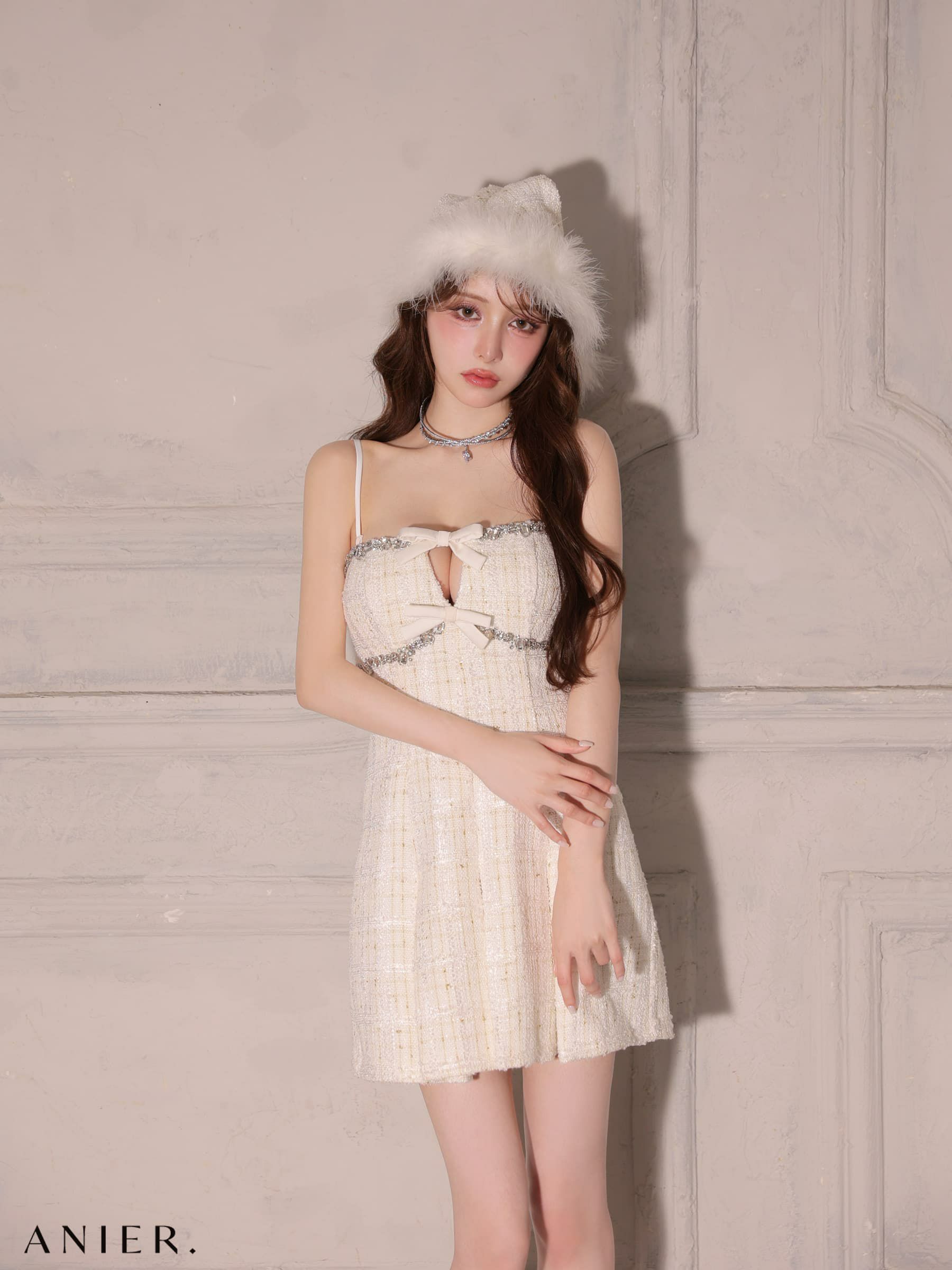 ROBE de FLEURS anier.ROBE ローブドフルール アニエルローブ 【XSサイズあり】 Sparkling Ribbon Bear Dress Santa fm-anier4227-c