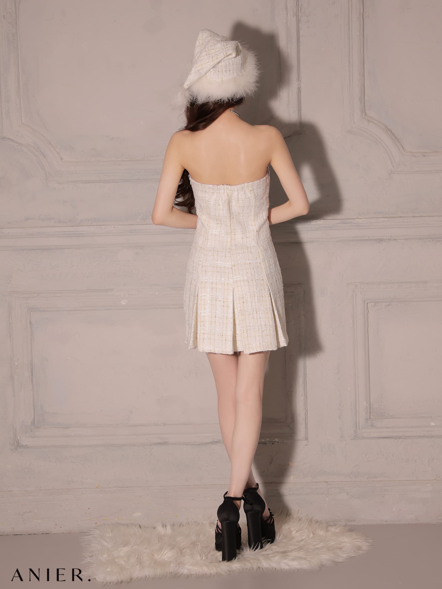 ROBE de FLEURS anier.ROBE ローブドフルール アニエルローブ 【XSサイズあり】 Sparkling Ribbon Bear Dress Santa fm-anier4227-c