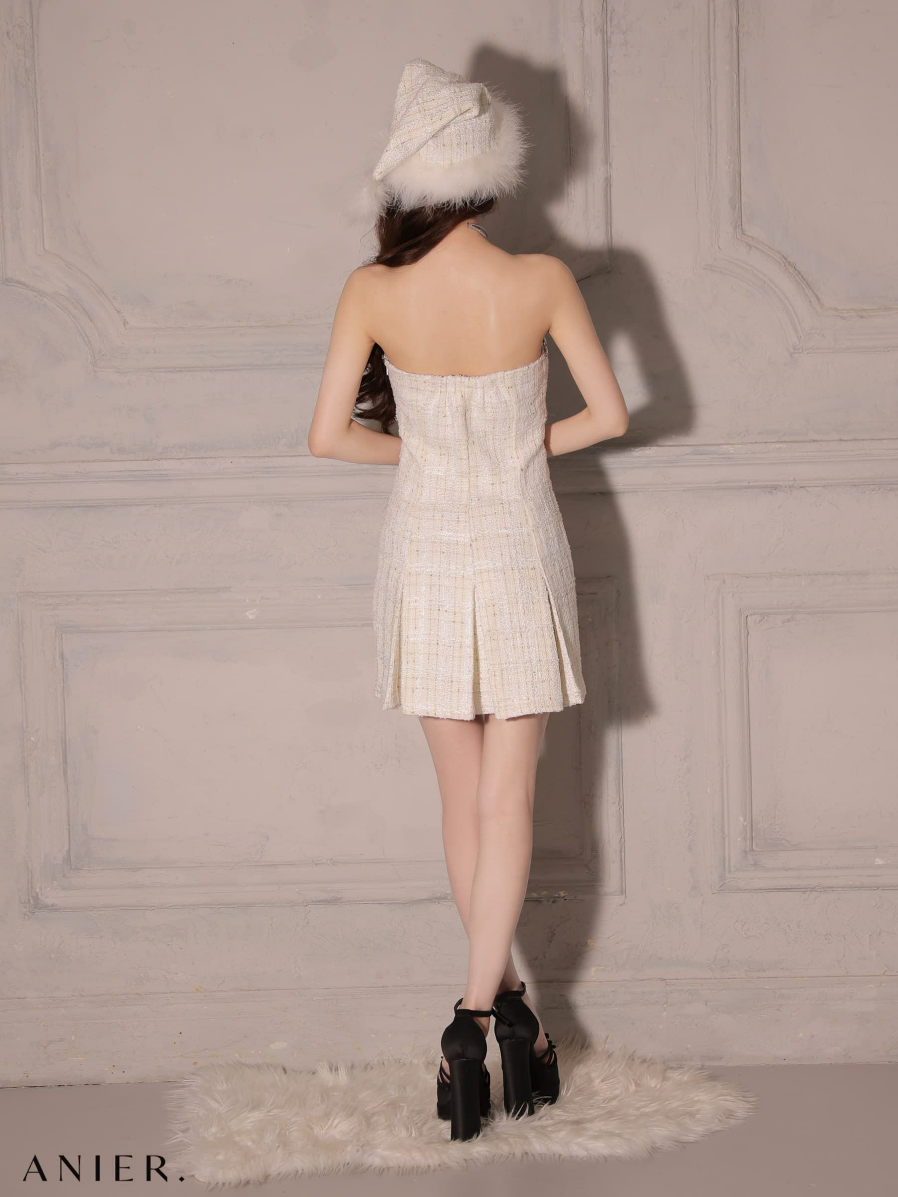 ROBE de FLEURS anier.ROBE ローブドフルール アニエルローブ 【XSサイズあり】 Sparkling Ribbon Bear Dress Santa fm-anier4227-c