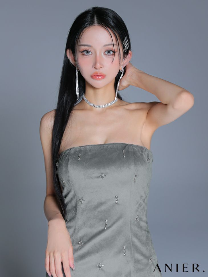 ROBE de FLEURS anier.ROBE ローブドフルール アニエルローブ  【XSサイズあり】Simple bear bijou mini dress シンプルベアビジューミニドレス fm-anier4056