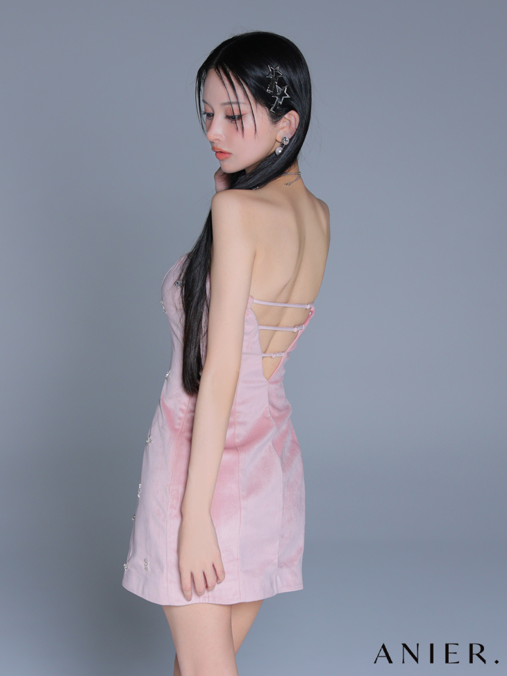 ROBE de FLEURS anier.ROBE ローブドフルール アニエルローブ  【XSサイズあり】Simple bear bijou mini dress シンプルベアビジューミニドレス fm-anier4056