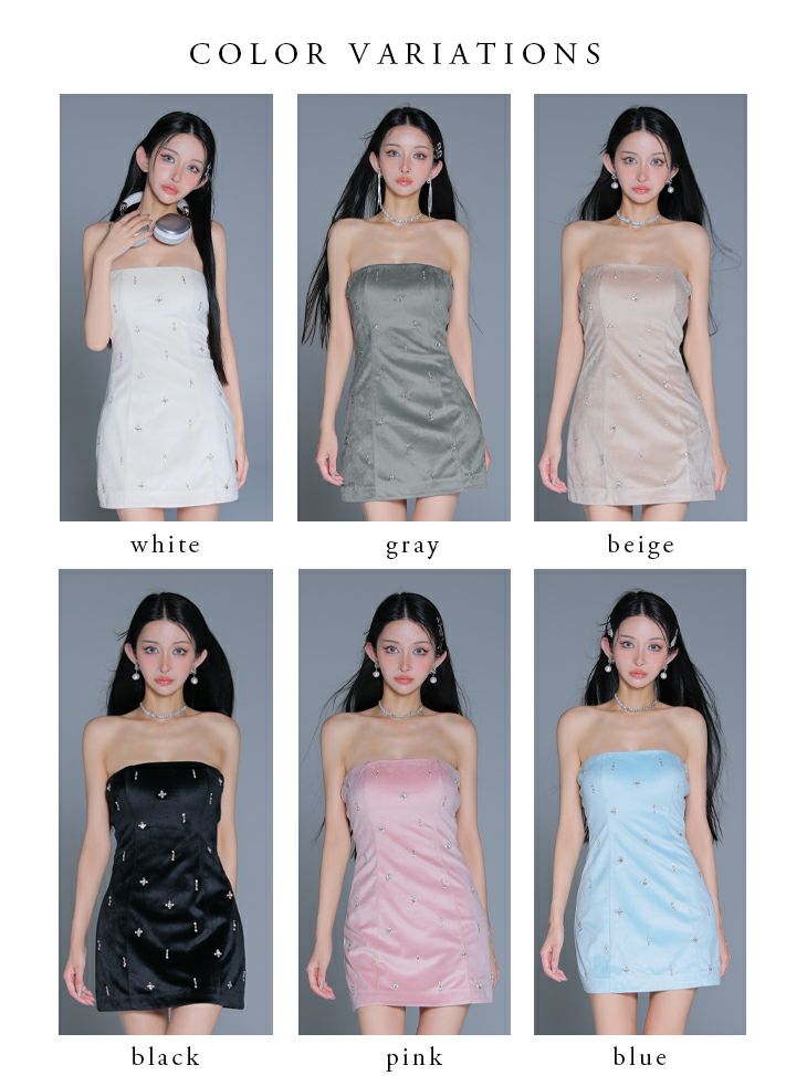 ROBE de FLEURS anier.ROBE ローブドフルール アニエルローブ  【XSサイズあり】Simple bear bijou mini dress シンプルベアビジューミニドレス fm-anier4056