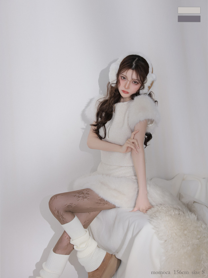 DEA. ディア バイ ローブドフルール 【XSサイズあり】 ブークレニットツイードセットアップタイトミニキャバドレス de4601