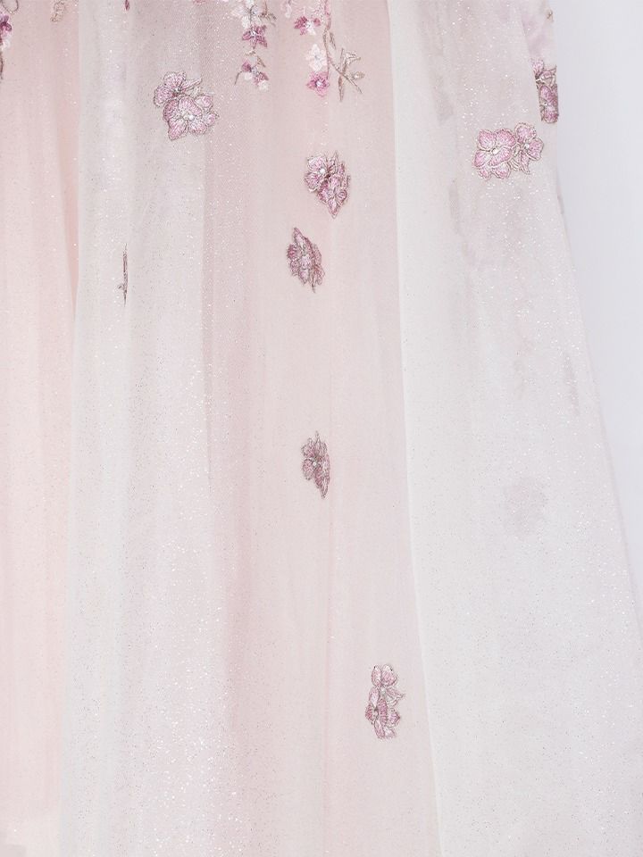 vanityME.couture. バニティミークチュール エレガントフラワー立体刺繍 スパンコール コルセット プリンセス ロングドレス バースデードレス モーヴ vctr-l-a1455