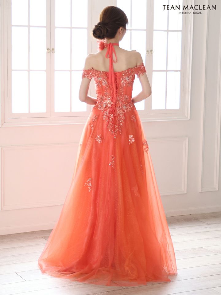 JEAN MACLEAN ジャンマクレーン スパンコール刺繍/コサージュチョーカー付き/オフショル/姫/ロングドレス ja51979-c