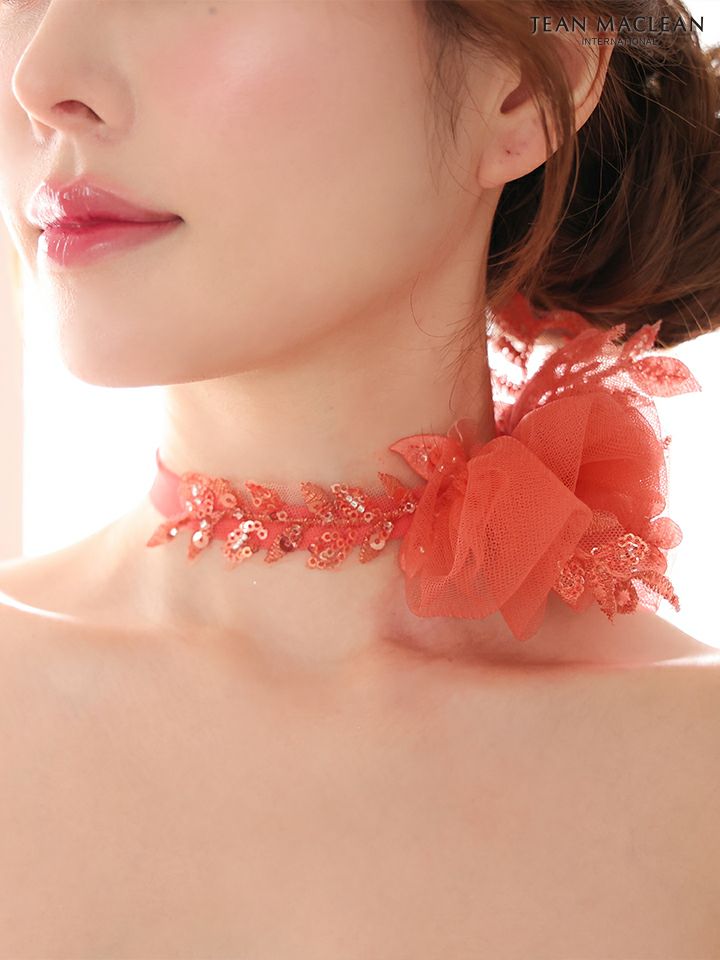 JEAN MACLEAN ジャンマクレーン スパンコール刺繍/コサージュチョーカー付き/オフショル/姫/ロングドレス ja51979-c