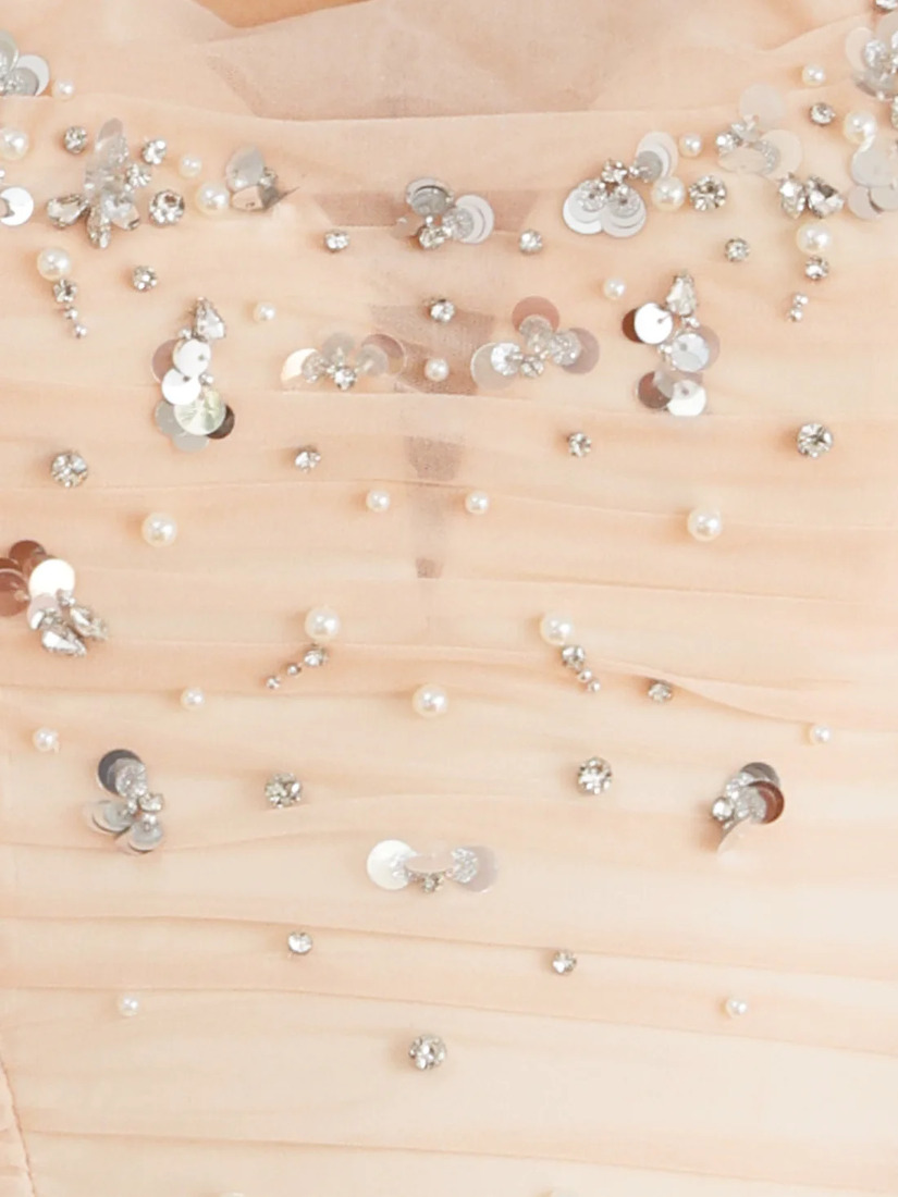 AngelR エンジェルアール メッシュギャザービジューマイクロフレアミニドレス ar25868-ks