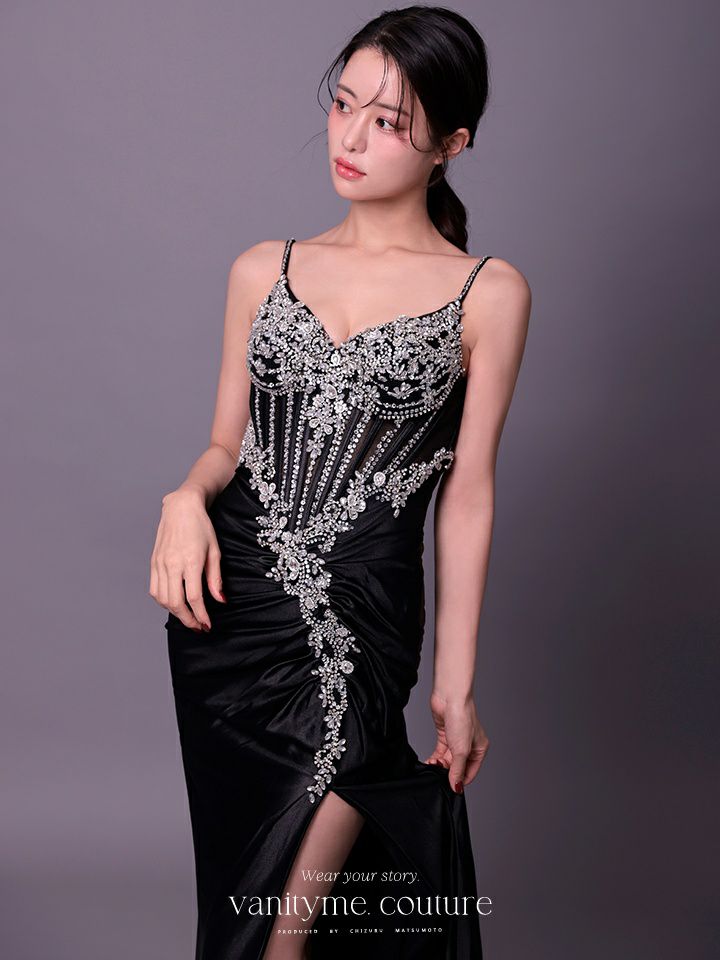 vanityME.couture. バニティミークチュール Eclat Noir（エクラ・ノワール）ロングドレス vctr-l-cm383