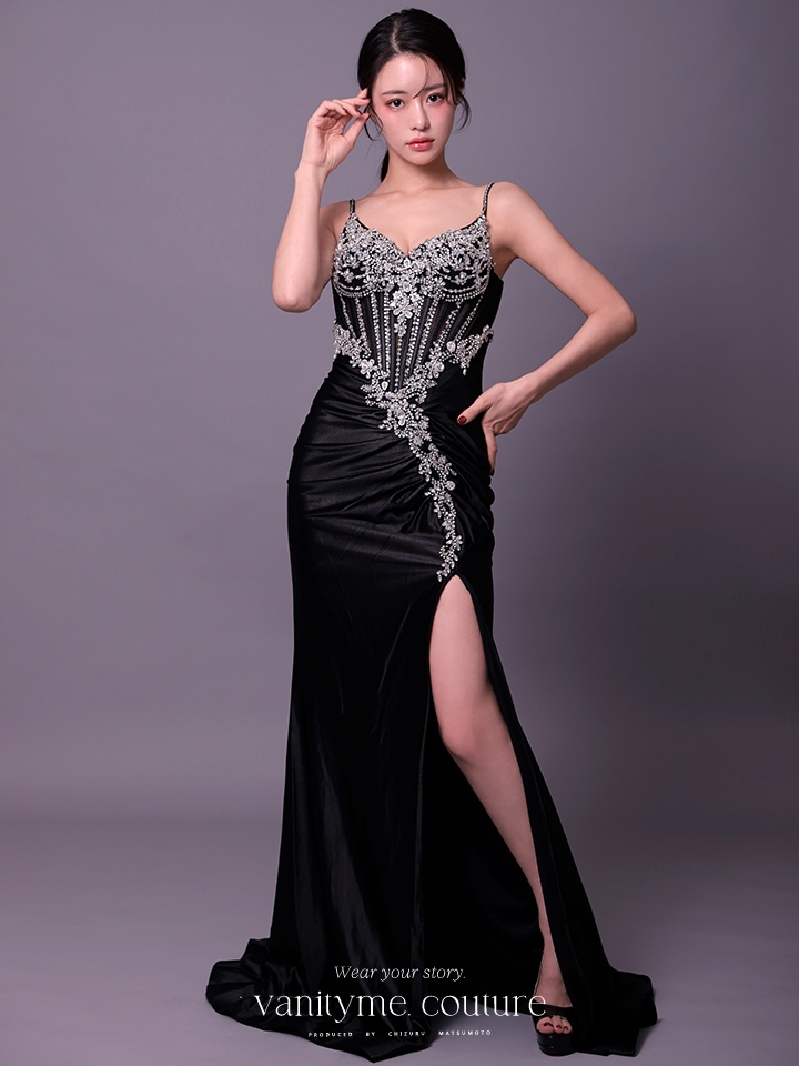 vanityME.couture. バニティミークチュール Eclat Noir（エクラ・ノワール）ロングドレス vctr-l-cm383