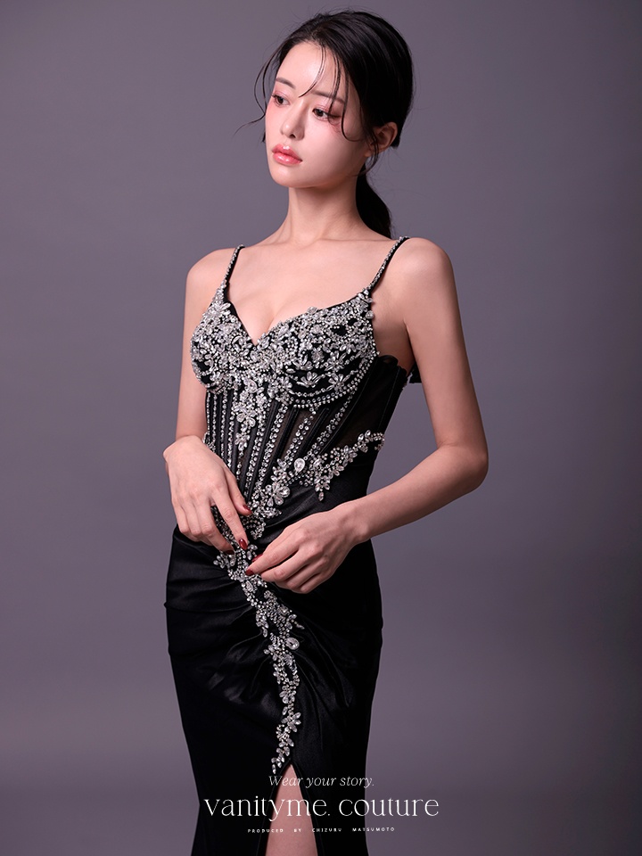 vanityME.couture. バニティミークチュール Eclat Noir（エクラ・ノワール）ロングドレス vctr-l-cm383