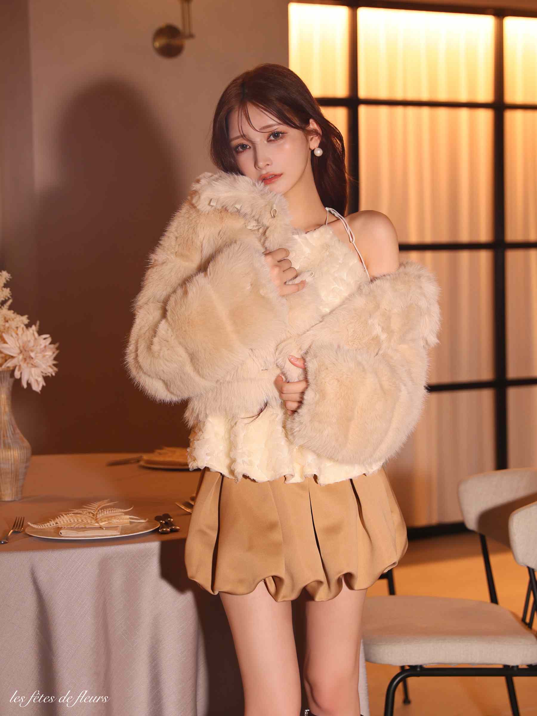 Les fetes de fleurs レフェットデフルール 【XSサイズあり】 fleurs tulle setup dress LF4638-c