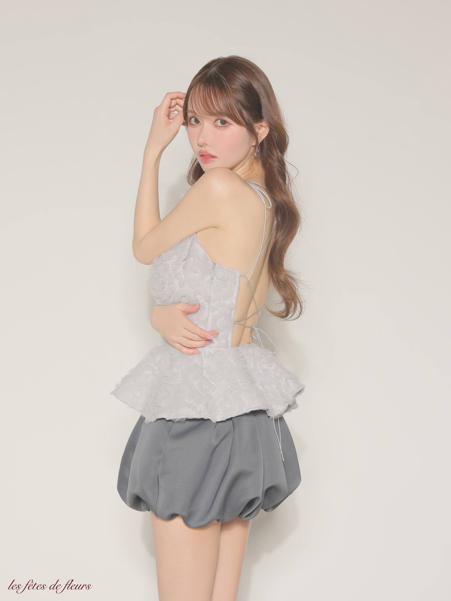 Les fetes de fleurs レフェットデフルール 【XSサイズあり】 fleurs tulle setup dress LF4638-c
