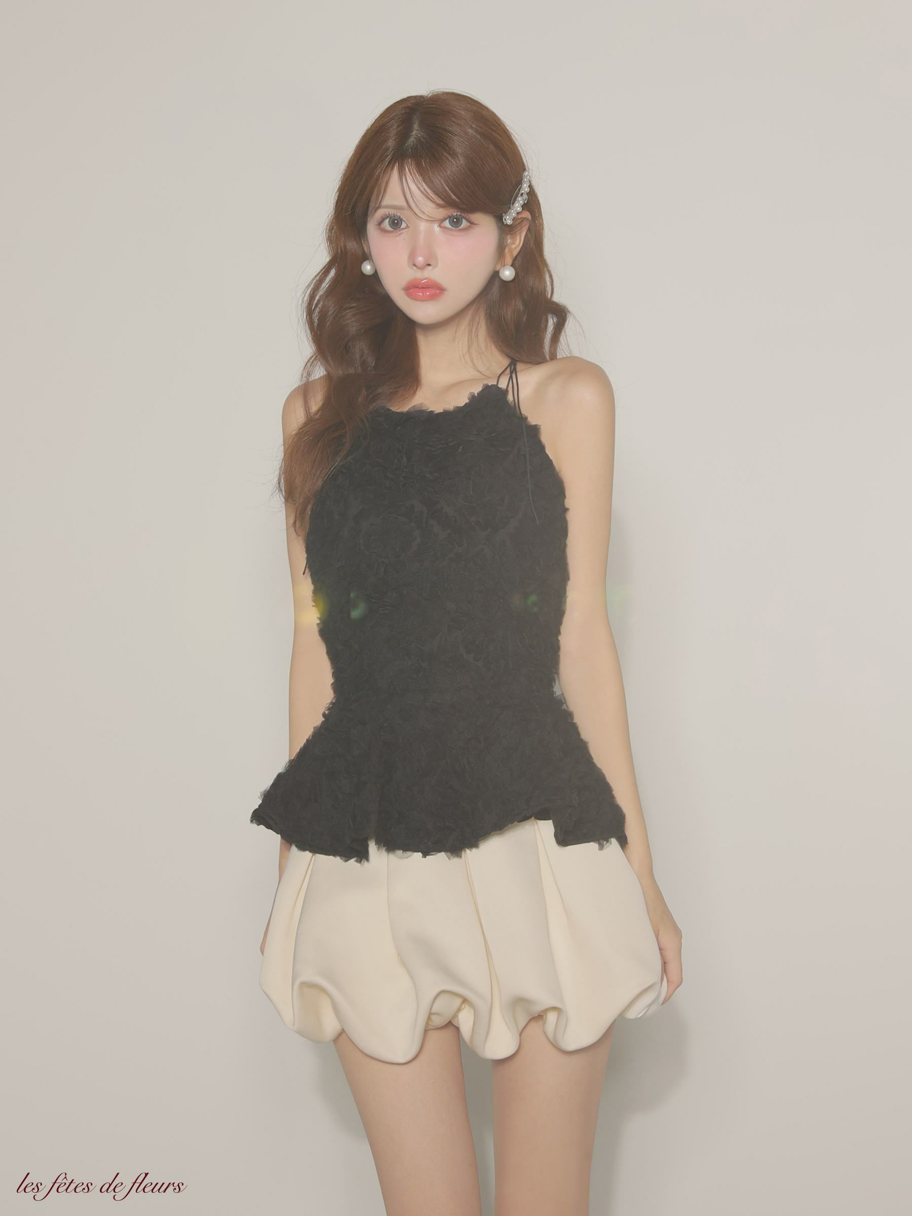 Les fetes de fleurs レフェットデフルール 【XSサイズあり】 fleurs tulle setup dress LF4638-c