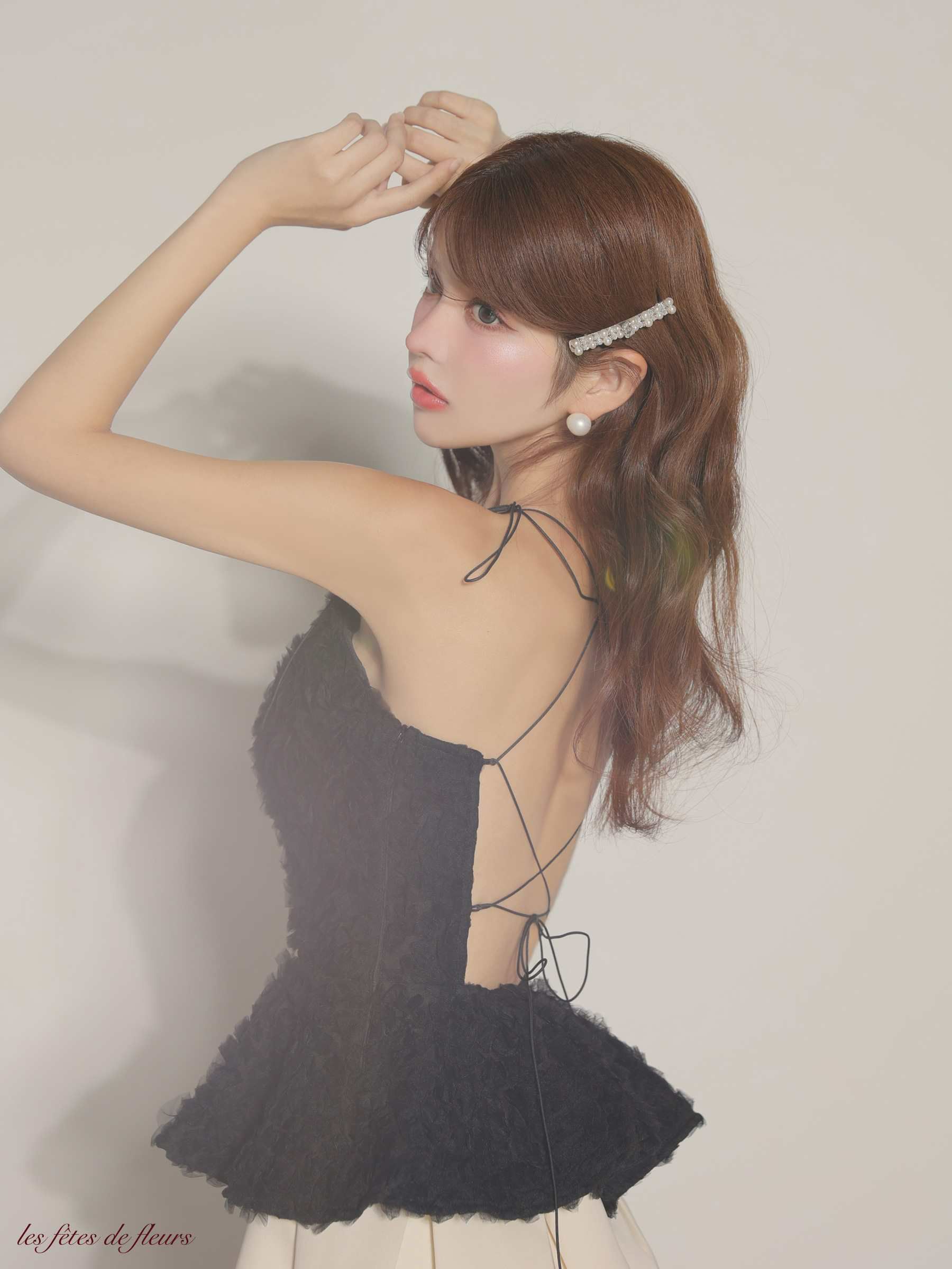 Les fetes de fleurs レフェットデフルール 【XSサイズあり】 fleurs tulle setup dress LF4638-c