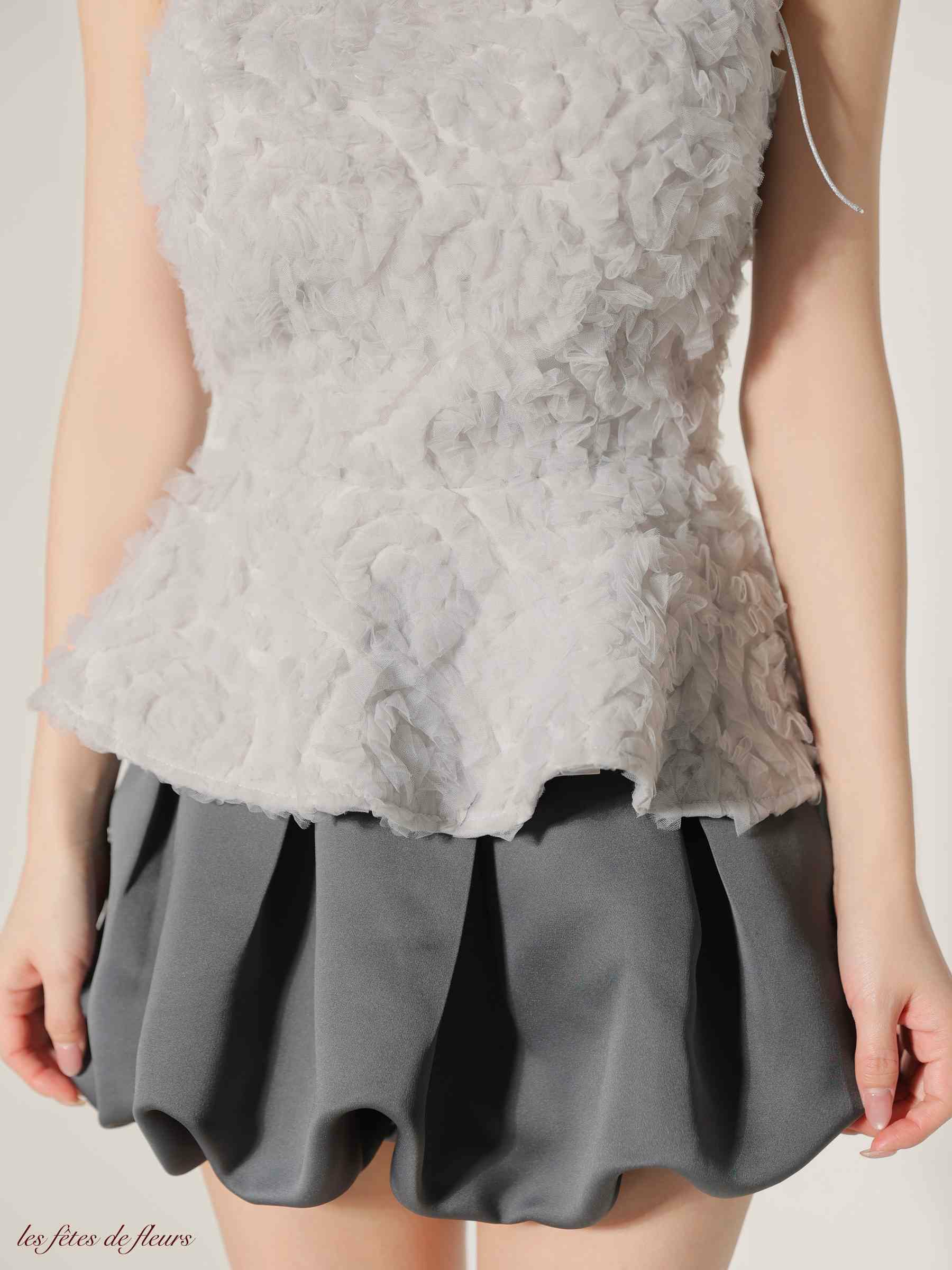 Les fetes de fleurs レフェットデフルール 【XSサイズあり】 fleurs tulle setup dress LF4638-c