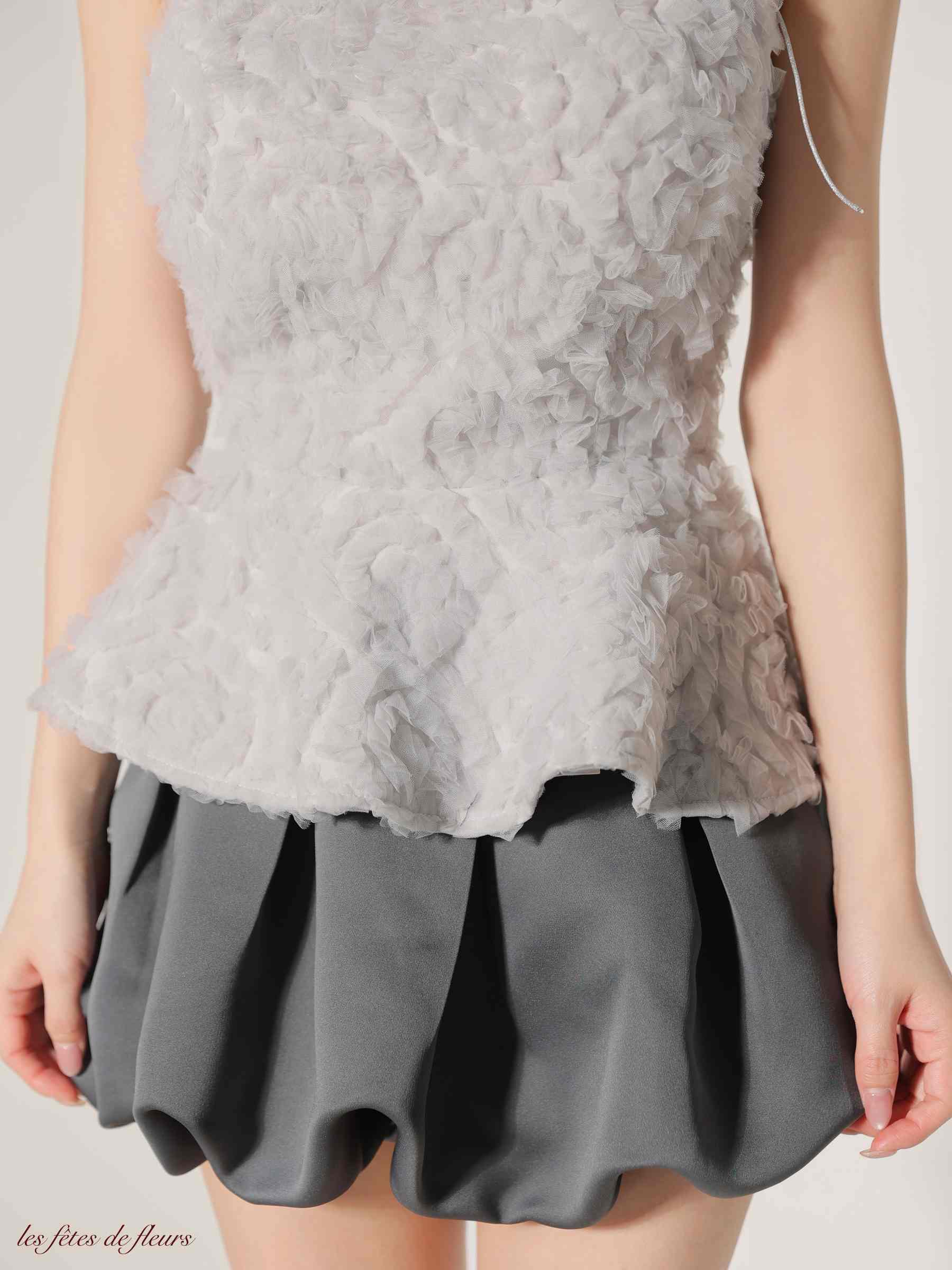 Les fetes de fleurs レフェットデフルール 【XSサイズあり】 fleurs tulle setup dress LF4638-c