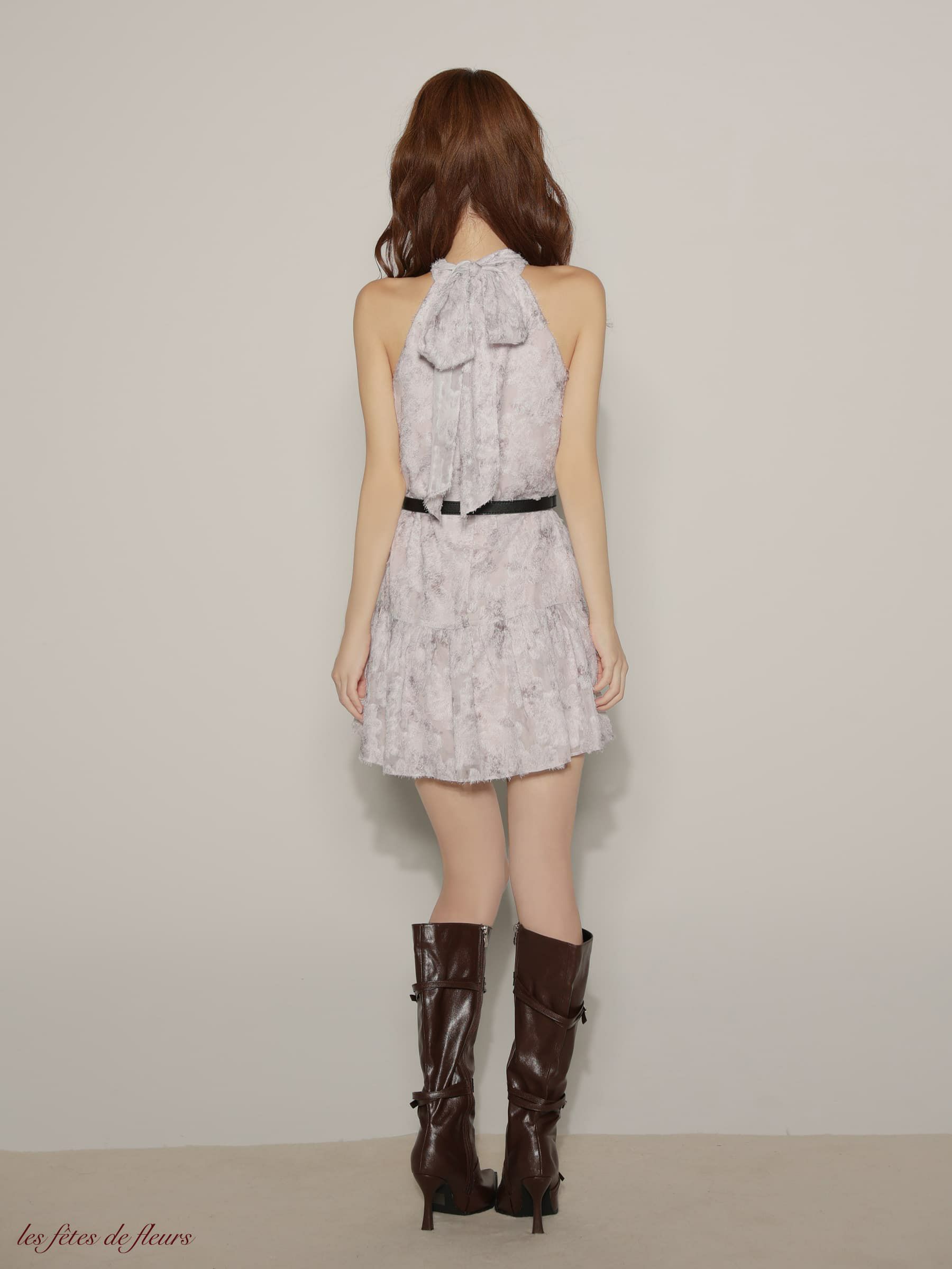 【XSサイズあり】Les fetes de fleurs レフェットデフルール fleurs jacquard mini dress LF4625-c
