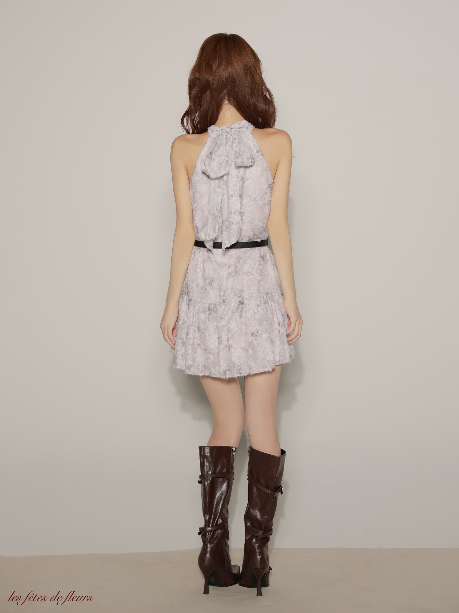 【XSサイズあり】Les fetes de fleurs レフェットデフルール fleurs jacquard mini dress LF4625-c