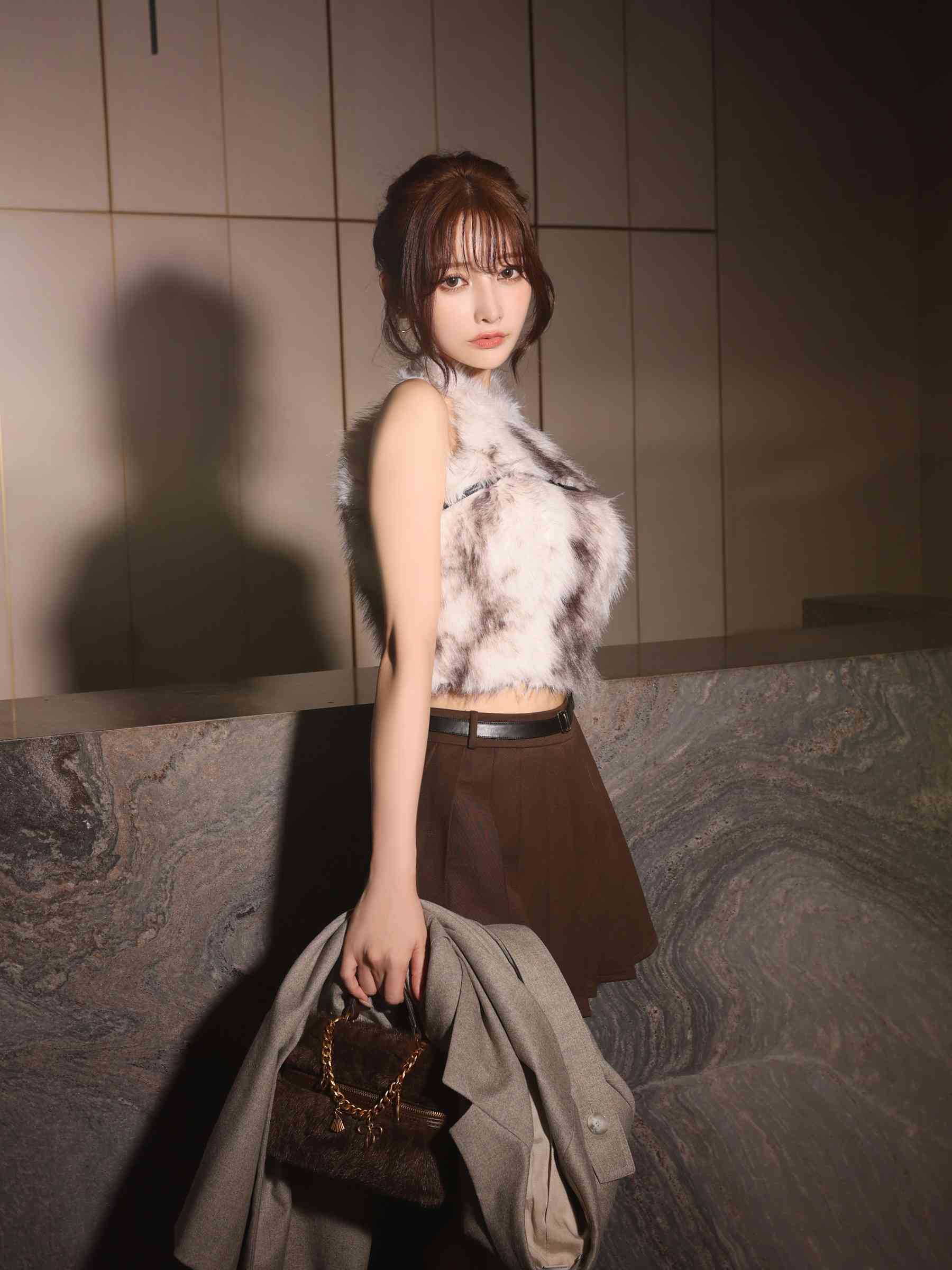 【XSサイズあり】Les fetes de fleurs レフェットデフルール mode fur belted setup dress LF4632-c