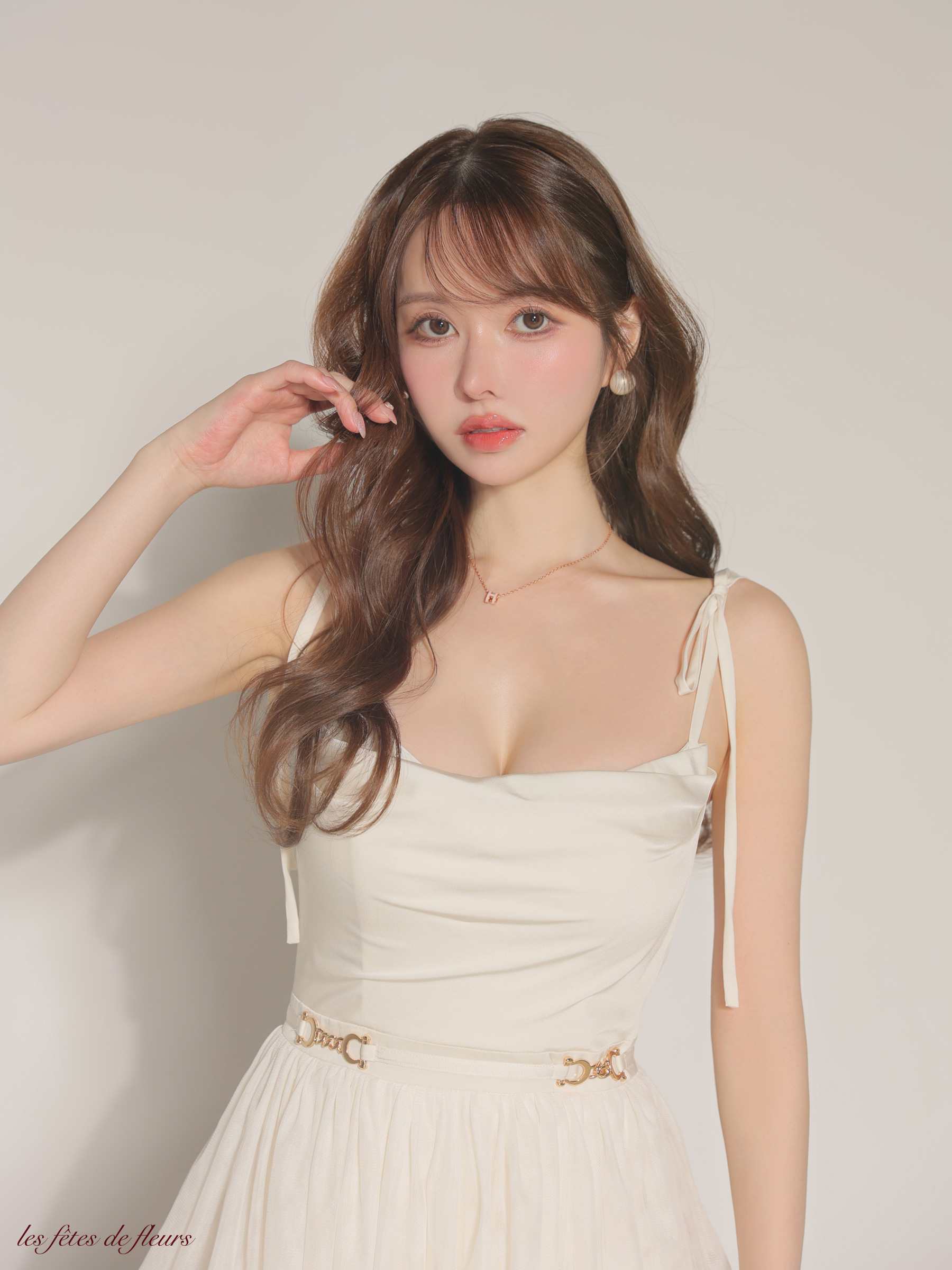 【XSサイズあり】Les fetes de fleurs レフェットデフルール luxe tulle long dress LF4636-c