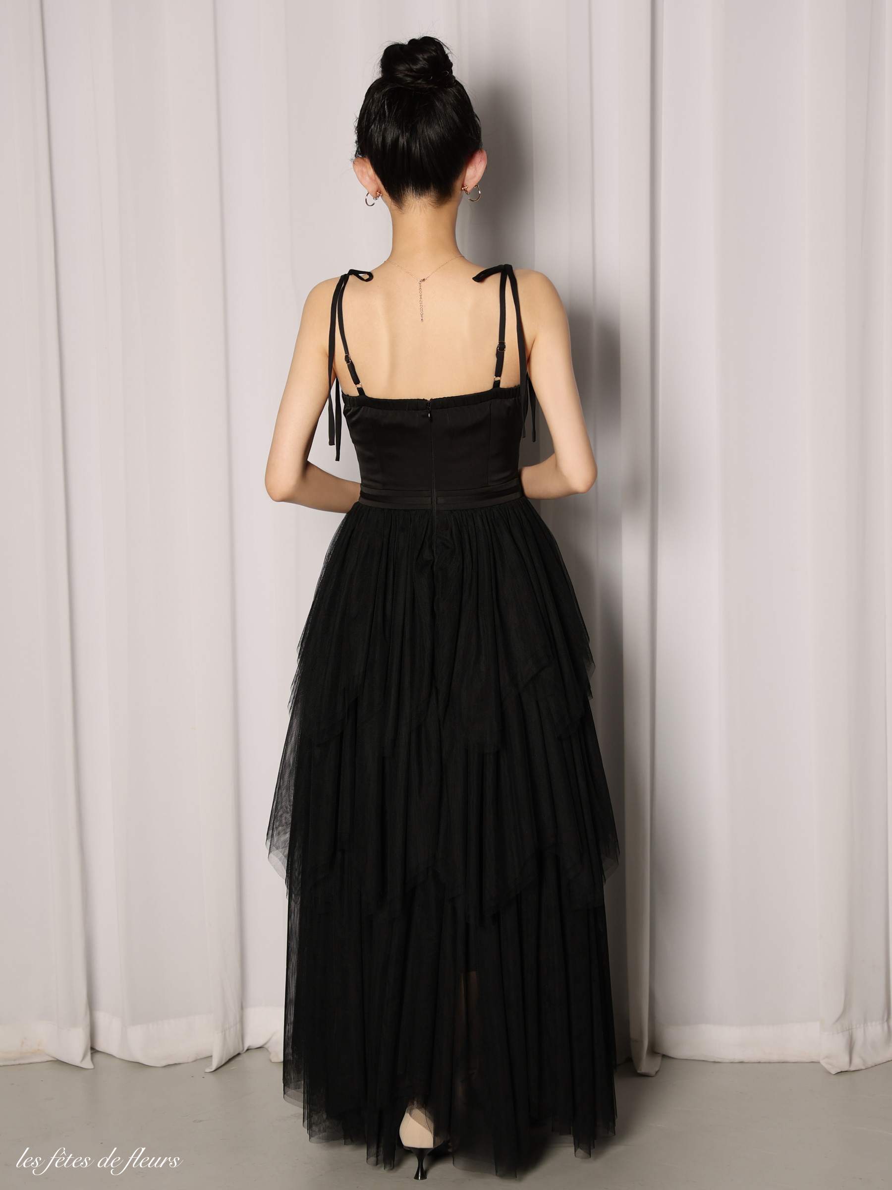 【XSサイズあり】Les fetes de fleurs レフェットデフルール luxe tulle long dress LF4636-c
