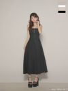 【Lサイズあり】charmer jacquard back ribbon long dress LF4635-c