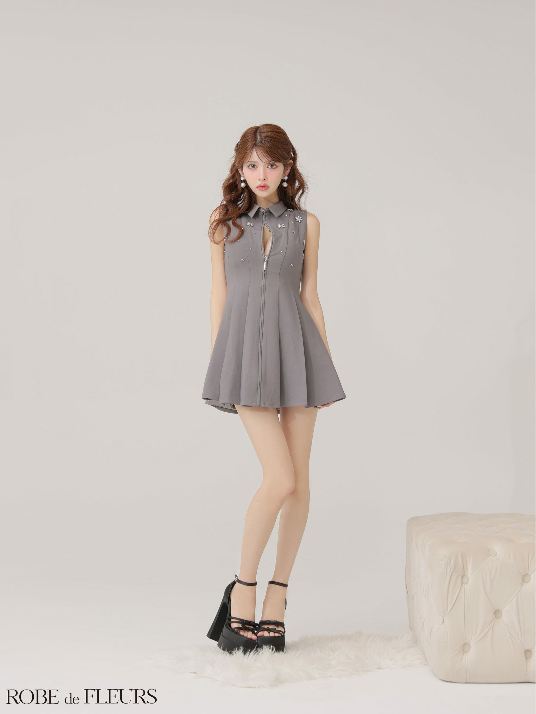 ROBE de FLEURS ローブドフルール 【XS～Lサイズあり】襟付き