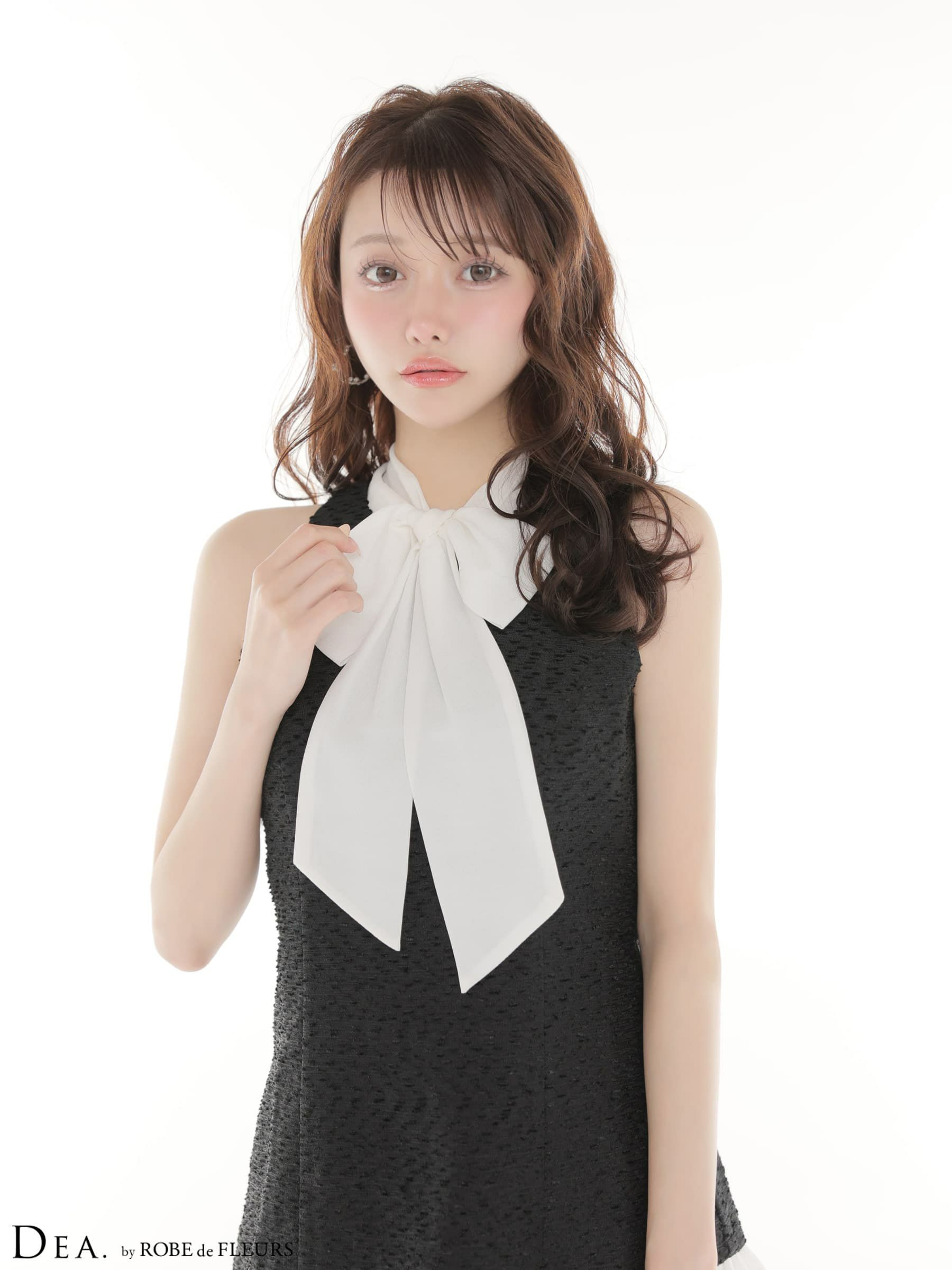 DEA. ディア バイ ローブドフルール 【XSサイズあり】 ツイードハイネックボウタイタイトセットアップミニキャバドレス de4616-c