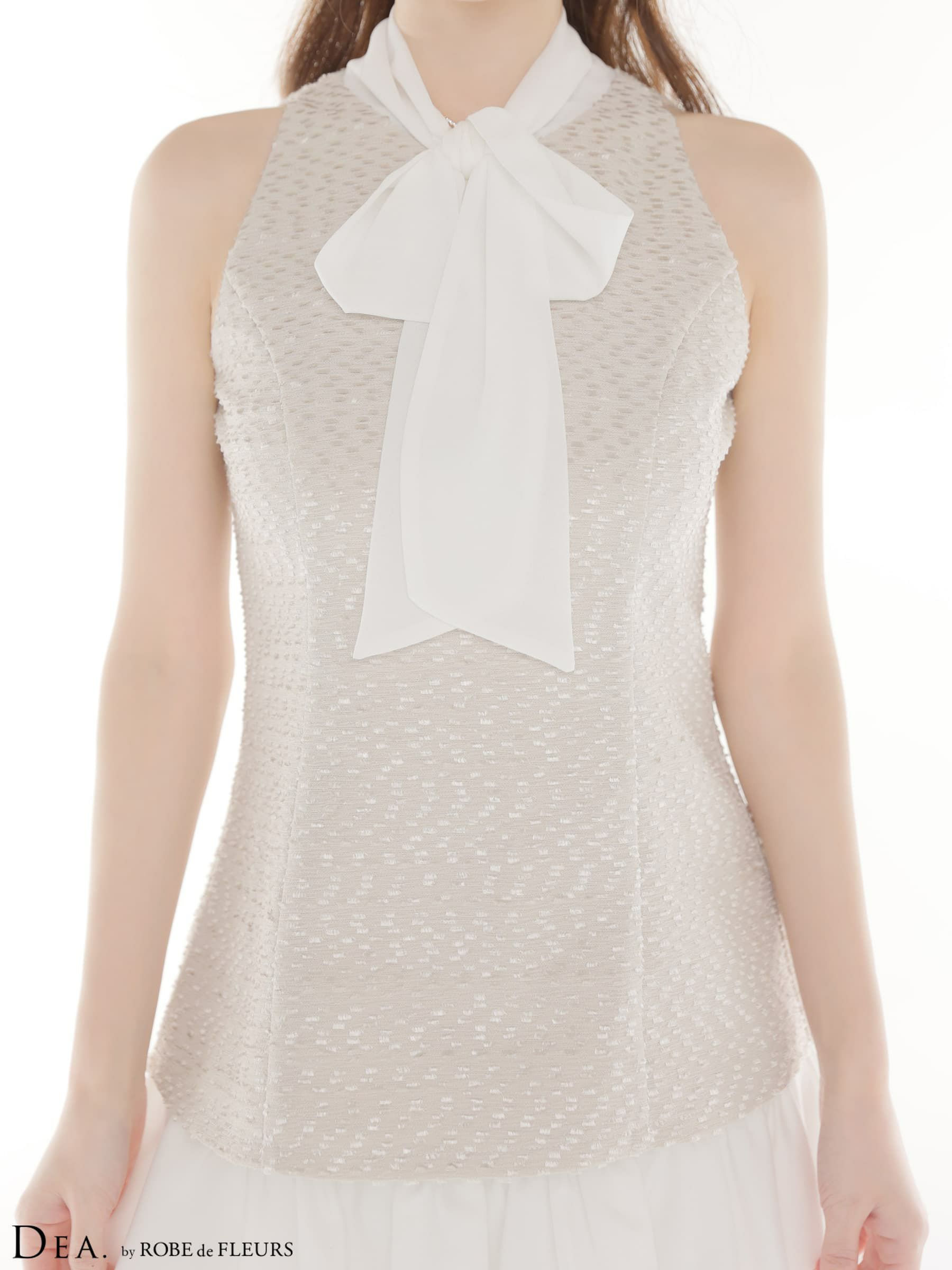 DEA. ディア バイ ローブドフルール 【XSサイズあり】 ツイードハイネックボウタイタイトセットアップミニキャバドレス de4616-c