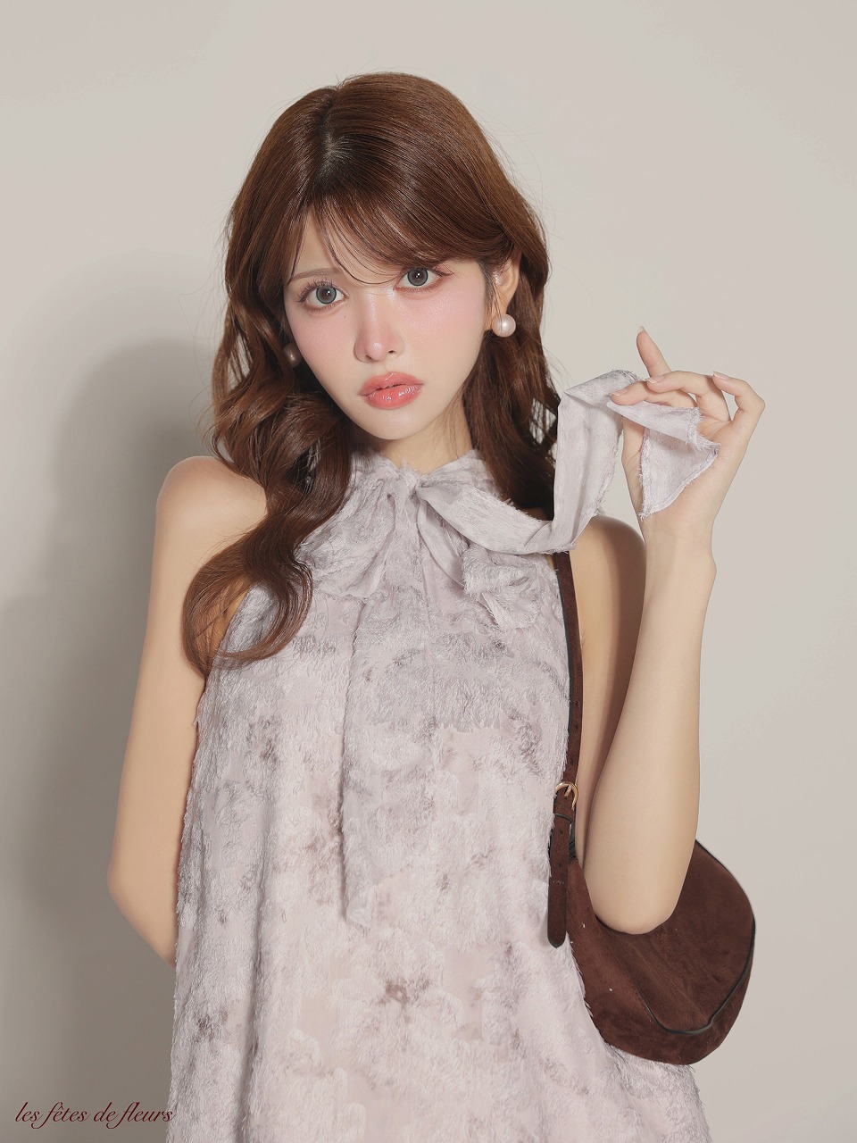 Les fetes de fleurs レフェットデフルール【XSサイズあり】 fleurs jacquard mini dress LF4625