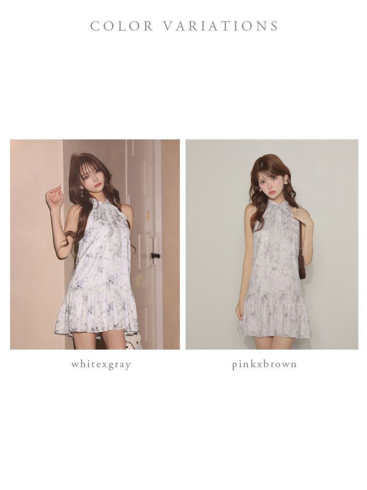 Les fetes de fleurs レフェットデフルール【XSサイズあり】 fleurs jacquard mini dress LF4625