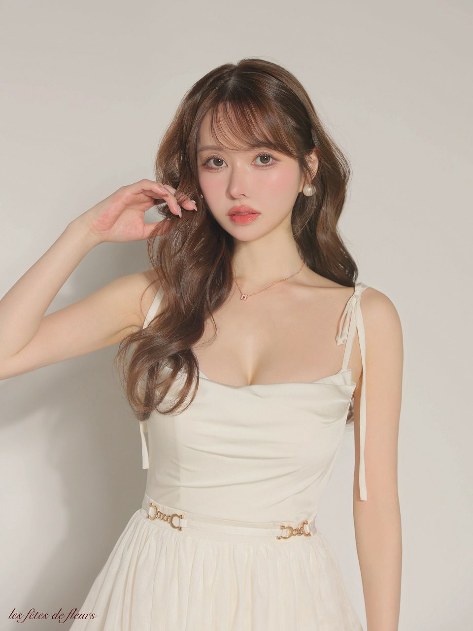 Les fetes de fleurs レフェットデフルール【XSサイズあり】 luxe tulle long dress LF4636