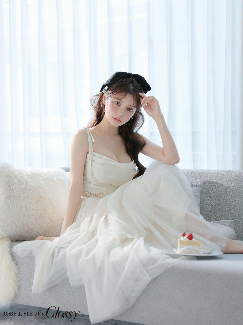 Les fetes de fleurs レフェットデフルール【XSサイズあり】 luxe tulle long dress LF4636