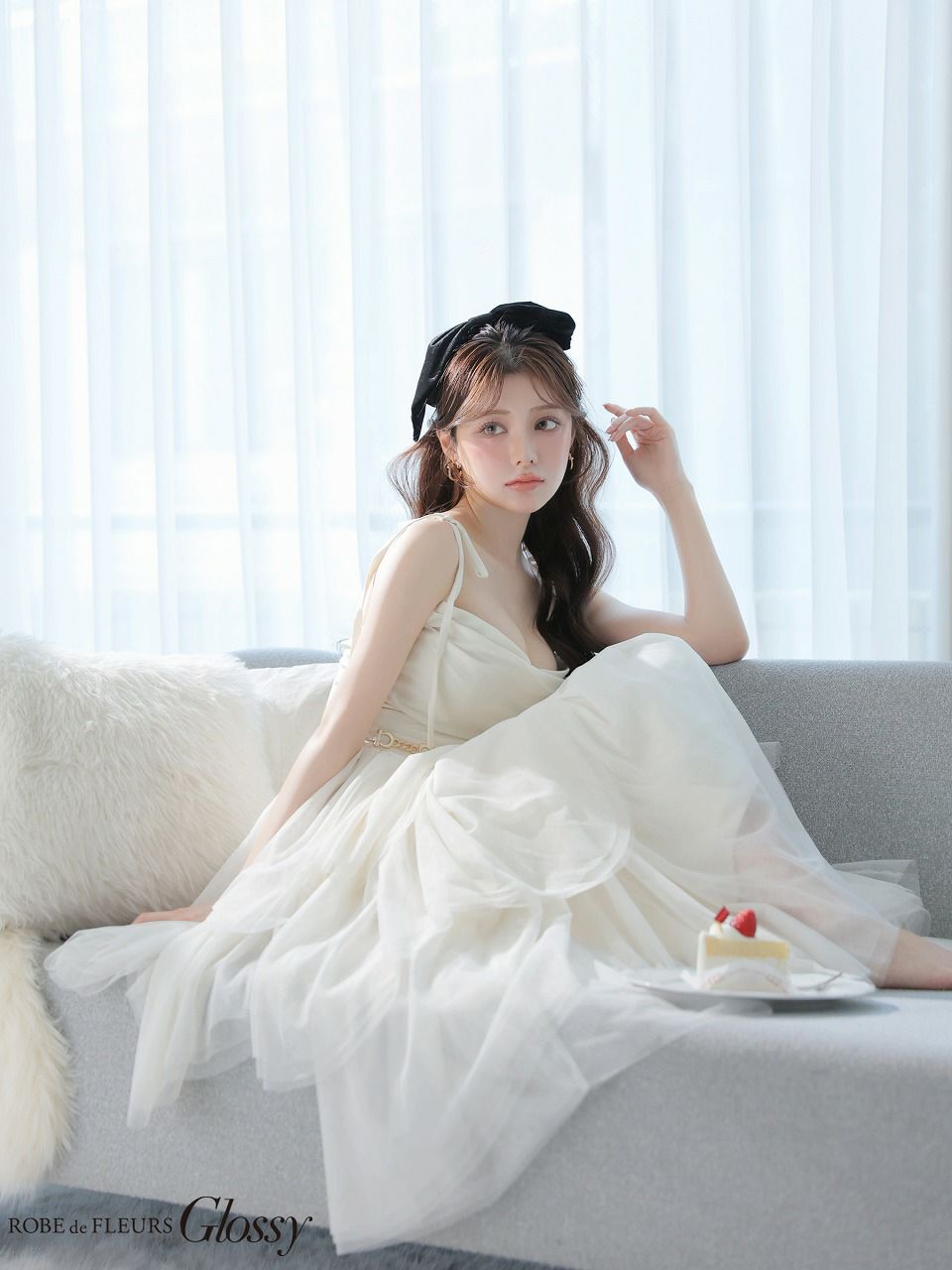 Les fetes de fleurs レフェットデフルール【XSサイズあり】 luxe tulle long dress LF4636